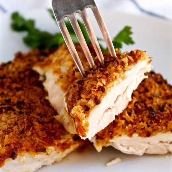 Crispy Onion Parmesan Chicken - Recipe photo by the hungry bluebird