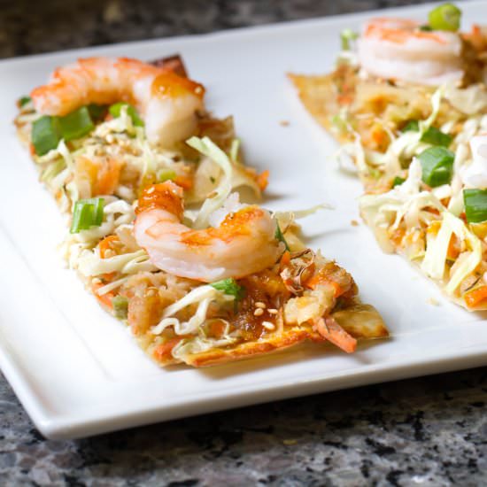 Shrimp Egg Roll Thin & Crispy Pizza - Recipe photo by TheKitchenWhisperer