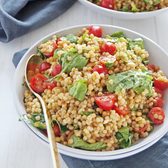 Toasted Pearl Couscous Salad - Recipe photo by thecharmingdetroiter