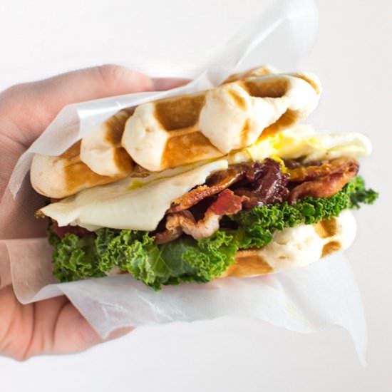 Waffle Breakfast Sandwich - Recipe photo by crumbkitchen