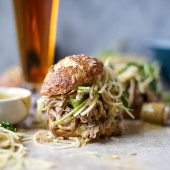 smoky pulled pork sandwiches - Recipe photo by HowSweetEats