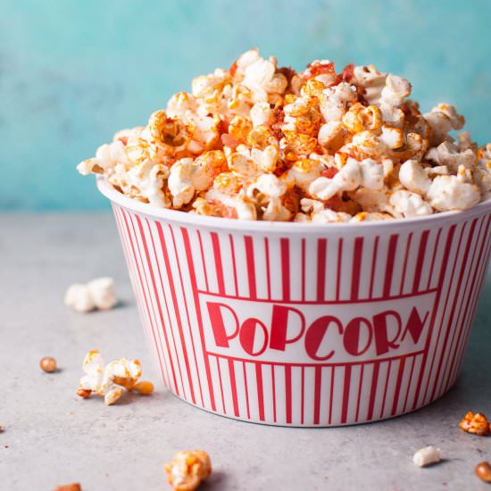 Sriracha Bacon Popcorn - Recipe photo by saltandlavender