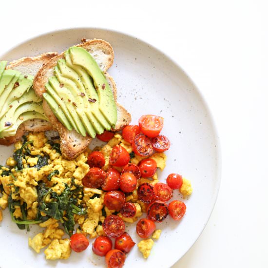 Turmeric Tofu Scrample - Recipe photo by pure ella