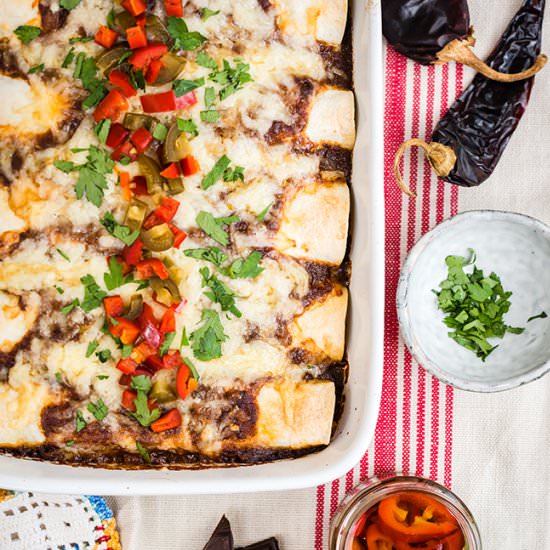 Slow Cooker Mole Pork Enchiladas - Recipe photo by supergoldenbakes