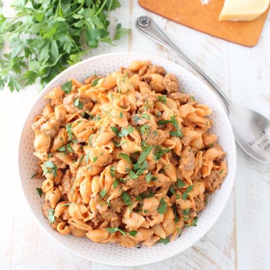 One Pot Italian Shells & Cheese - Recipe photo by Whitney Bond