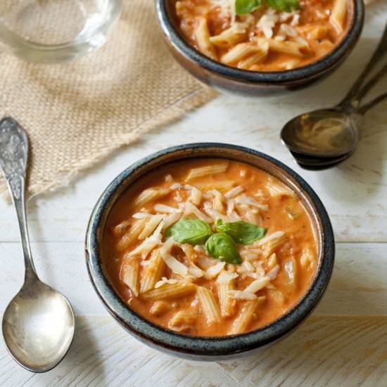 Penne Vodka Roasted Tomato Soup - Recipe photo by partialingredients