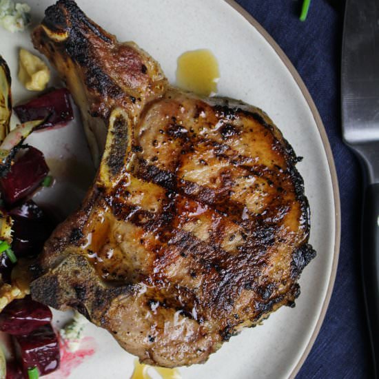 Maple-Brined Pork Chops - Recipe photo by kitchendoor