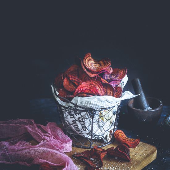 Beetroot Chips - Recipe photo by Sandhya Hariharan