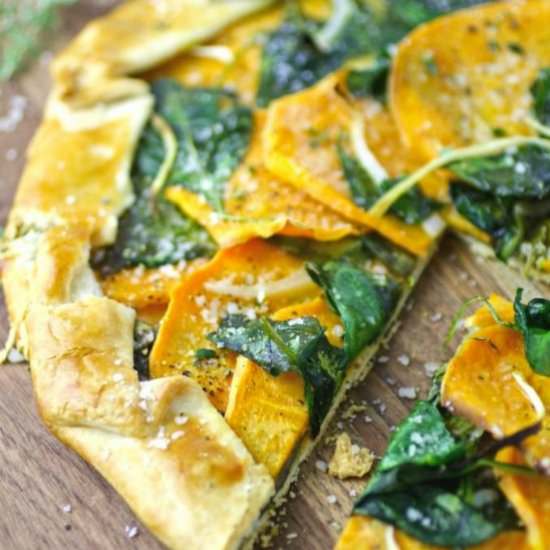 Sweet Potato and Spinach Galette - Recipe photo by Grabaplate