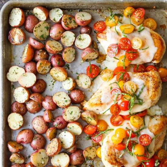 Sheet Pan Bruschetta Chicken - Recipe photo by damndelicious