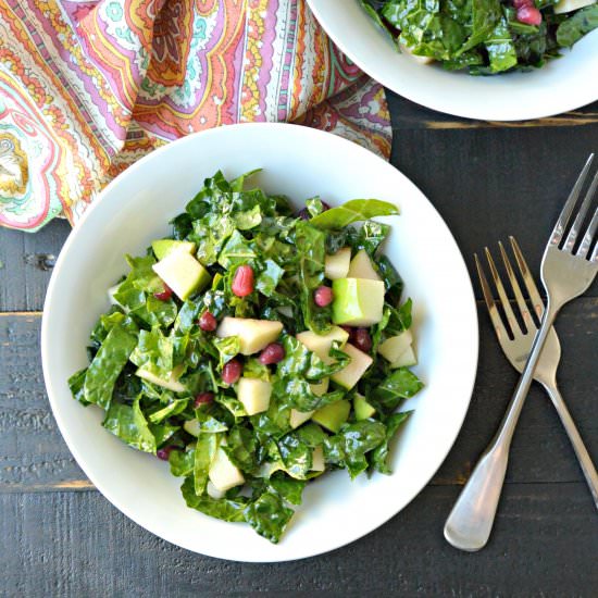 Pomegranate and Apple Kale Salad - Recipe photo by amykatz