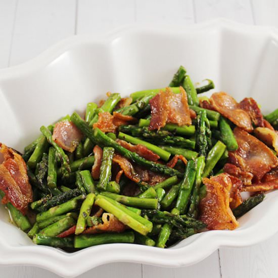 Sauteed Asparagus and Bacon - Recipe photo by Savvy in the Kitchen