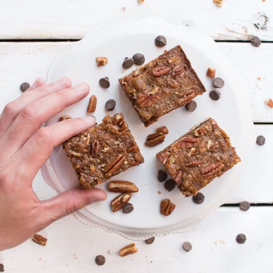 Chocolate Pecan Pie Bars - Recipe photo by crumbkitchen