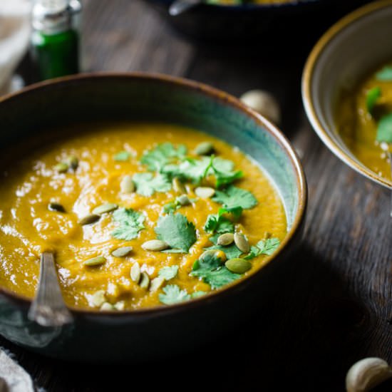 Moroccan Roasted Acorn Squash Soup - Recipe photo by foodfaithfitness