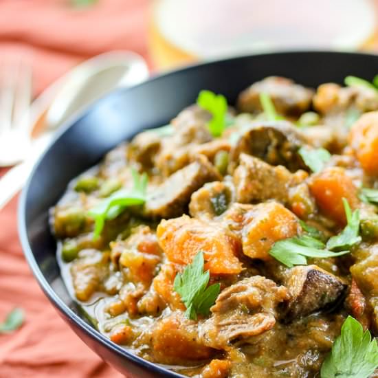 Lamb, Sweet Potato and Mushroom Stew - Recipe photo by lisasdinnertimedish