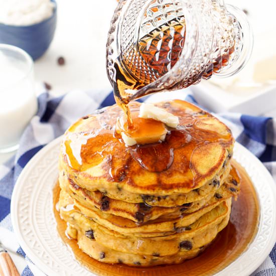 Pumpkin Chocolate Chip Pancakes - Recipe photo by fickrj5