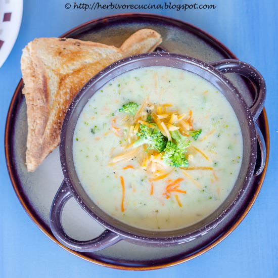 Broccoli Cheddar Soup - Recipe photo by Herbivore Cucina