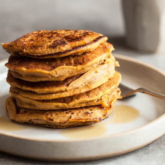 Sweet potato millet pancakes (V&GF) - Recipe photo by thefullhelping