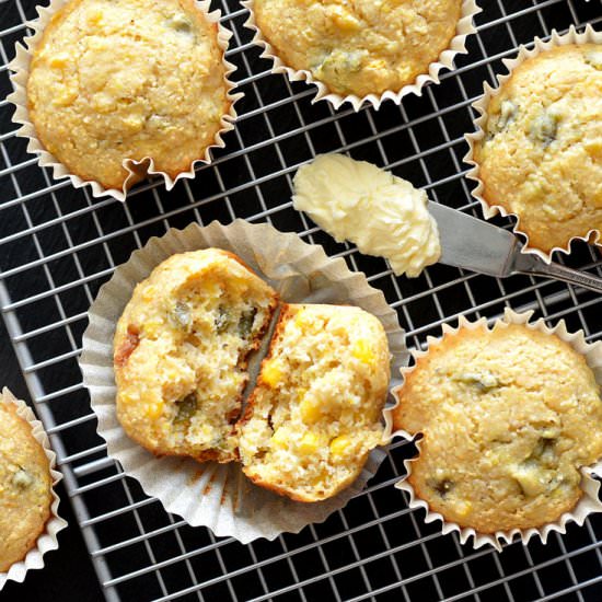 Jalapeno Corn Muffins - Recipe photo by TheVegLife