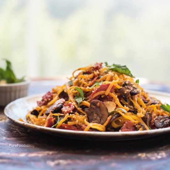 Roasted butternut squash noodles - Recipe photo by purefoodsblog