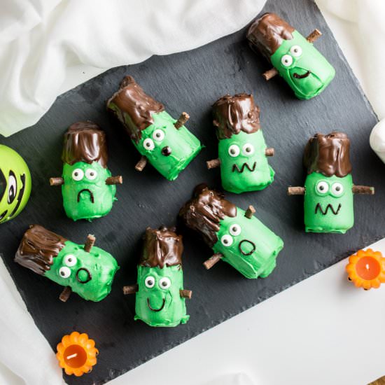 Frankenstein Minty Rolls - Recipe photo by JoJoNookAndCranny