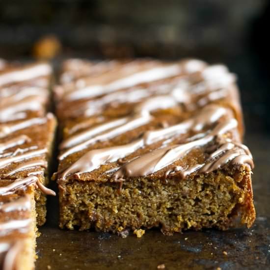 Flourless Pumpkin Pie Bars - Recipe photo by runningwithspoons