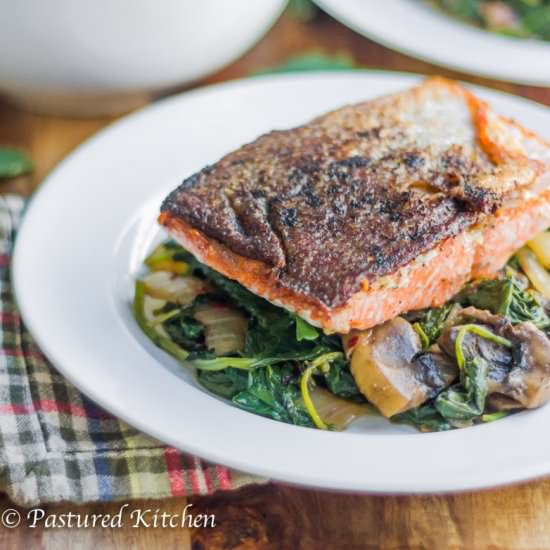 Skillet Seared Salmon Fillets - Recipe photo by FreeRange Human