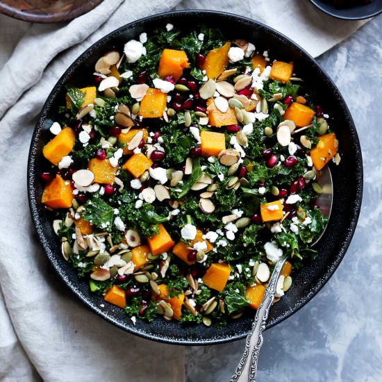 Butternut Squash and Kale Salad - Recipe photo by ambitiouskitchen