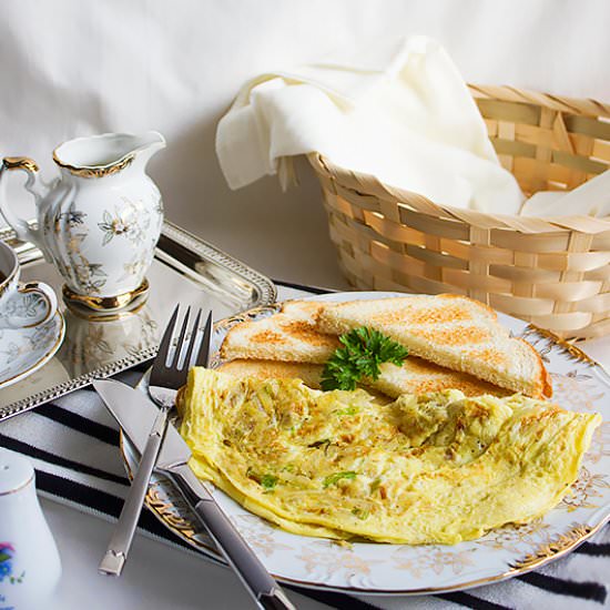 Potato Green Onion Omelet - Recipe photo by MunatyCooking