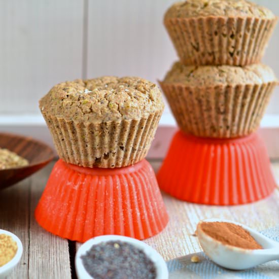 Buckwheat-Oat Bran-Zucchini Muffins - Recipe photo by Nutriplanet
