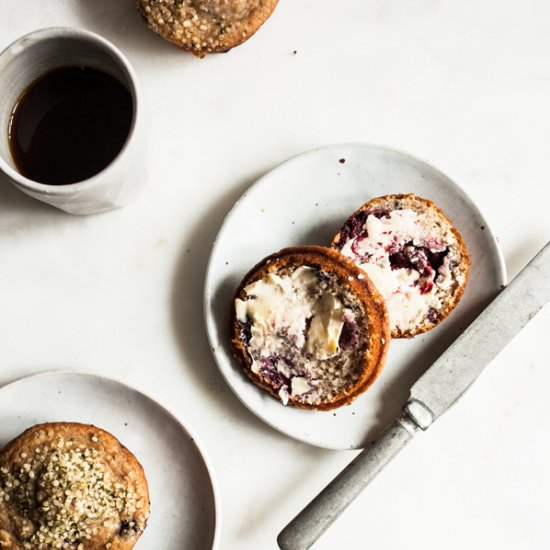 Berry Hemp Spelt Muffins - Recipe photo by thefullhelping