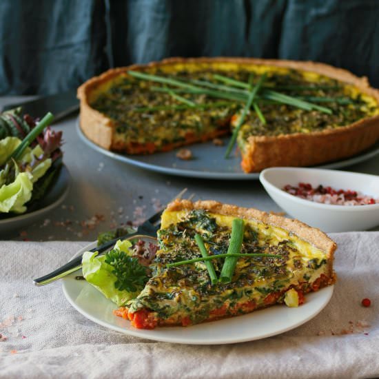 Spring Vegetable and Red Pesto Tart - Recipe photo by vanillafrost4