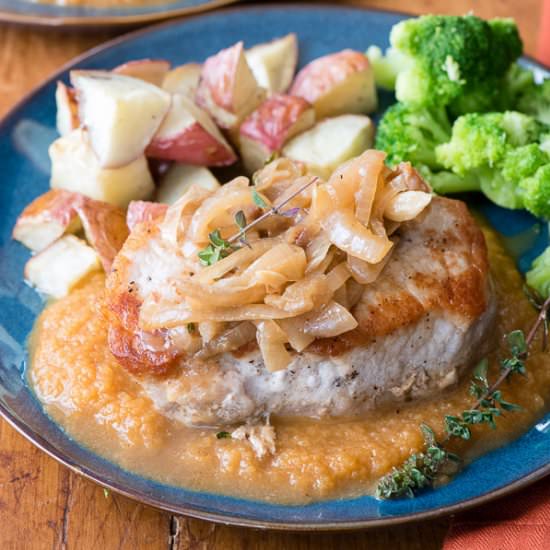 Pumpkin-Cider Braised Pork Chops - Recipe photo by boulderlocavore