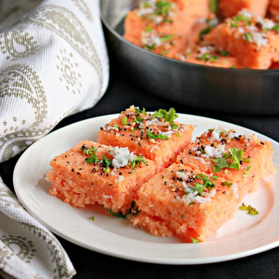 Watermelon Dhoklas/Steamed Cakes - Recipe photo by Aromatic Cooking