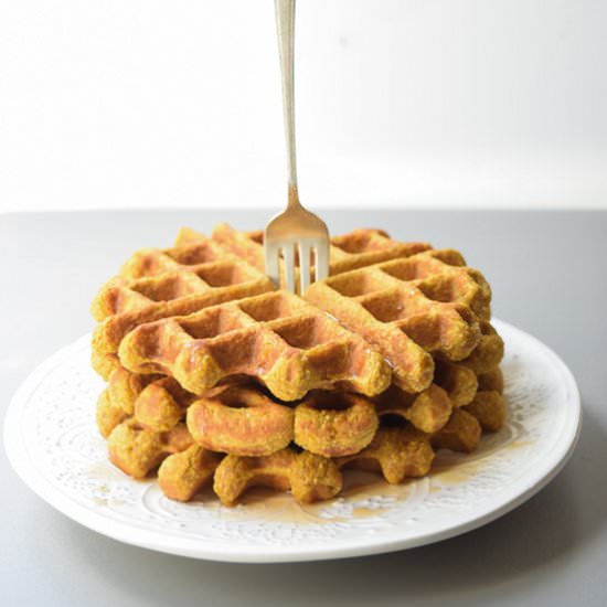 Pumpkin Oat Waffles - Recipe photo by tastythin