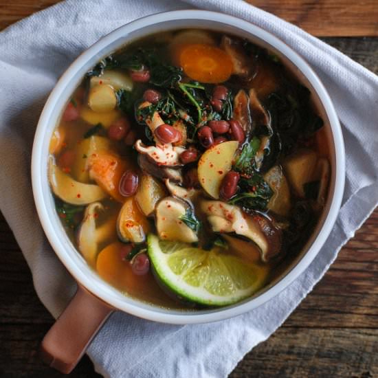 Shitake & Adzuki Bean Stew - Recipe photo by drumbeets