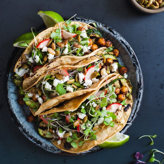 Chickpea & Grilled Zucchini Tacos - Recipe photo by snixykitchen