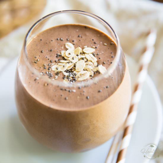 Peanut Butter Chocolate Protein Shake - Recipe photo by The Healthy Foodie