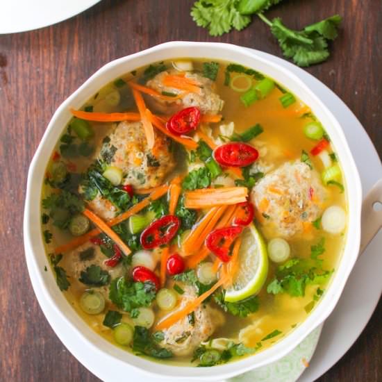 Thai Meatball & Egg Drop Soup - Recipe photo by asaucykitchen