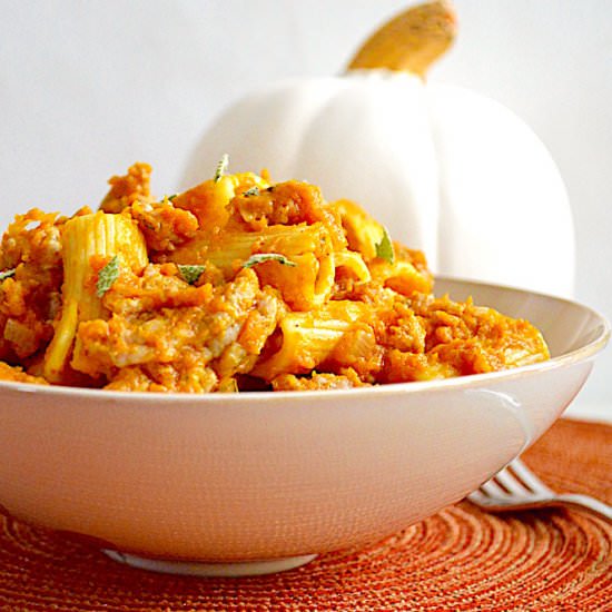 Pumpkin Sausage Rigatoni - Recipe photo by jeanieandluluskitchen