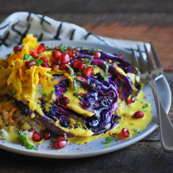 Grain Bowls with Turmeric Tahini - Recipe photo by drumbeets