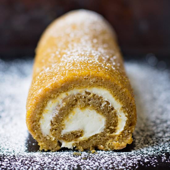 Pumpkin Spice Roll Cake - Recipe photo by FortheChef