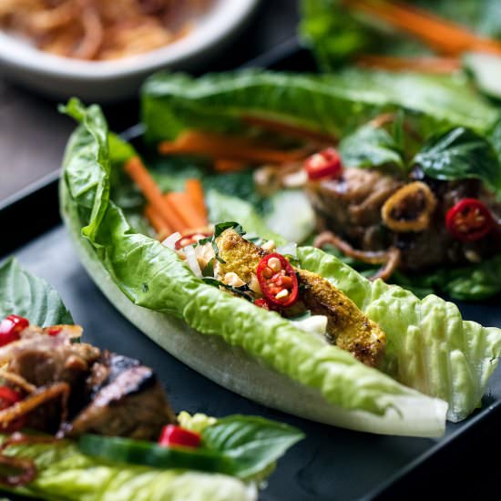 Chicken Satay Lettuce Wraps - Recipe photo by honestlyyum