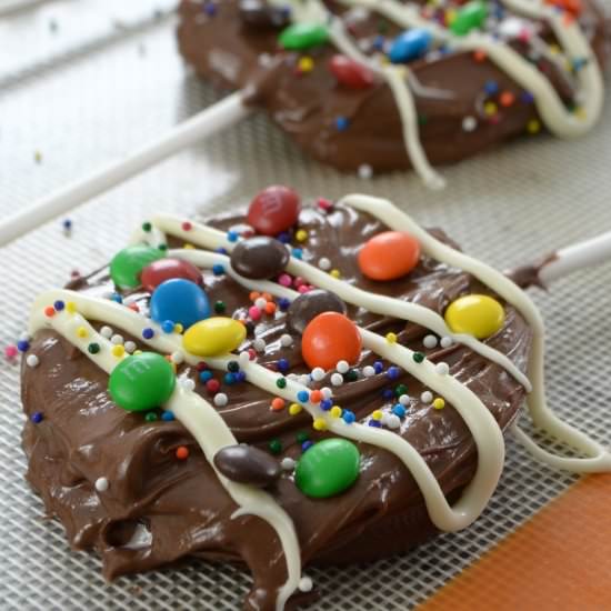 Chocolate Dipped Apple Pops - Recipe photo by For the Love of Cooking