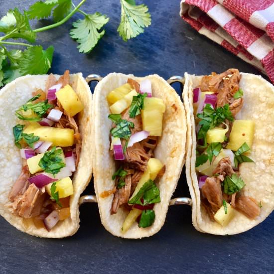 Slow Cooker Pork Tacos Al Pastor - Recipe photo by AllysCooking