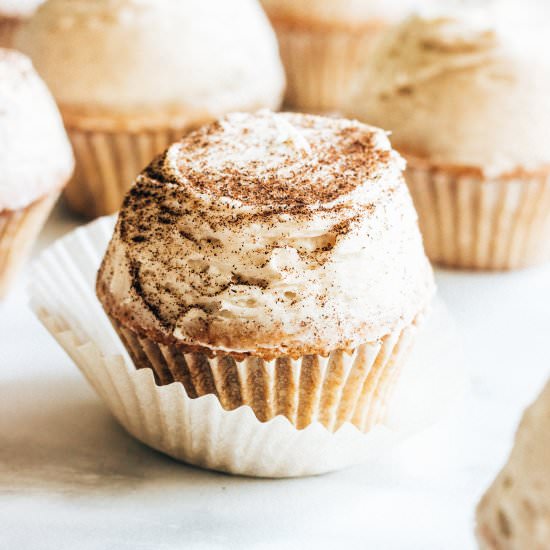 Spice Cupcakes with Chai Frosting - Recipe photo by thewholebite