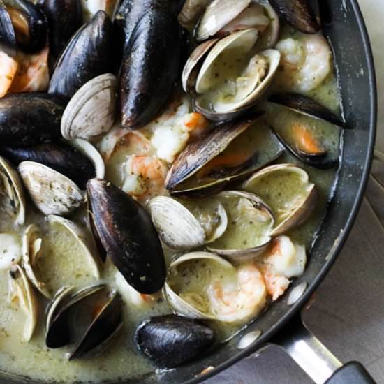 Seafood w/ White Wine Butter Sauce - Recipe photo by theculinarycompass