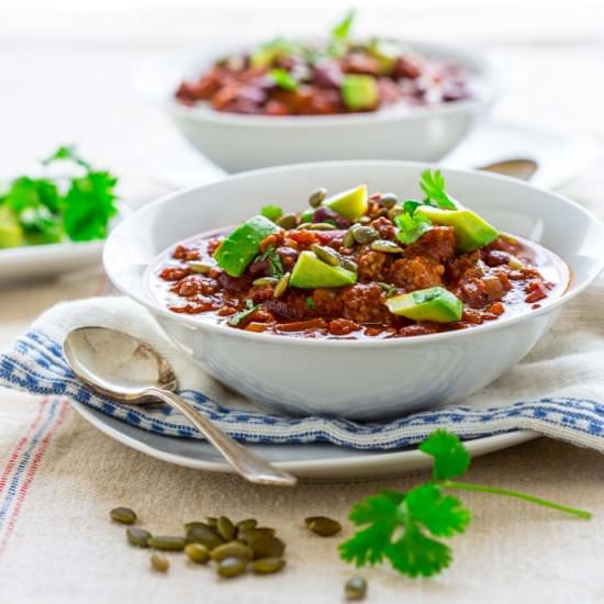 Smoky and Sweet Turkey Chili - Recipe photo by healthy seasonal recipes