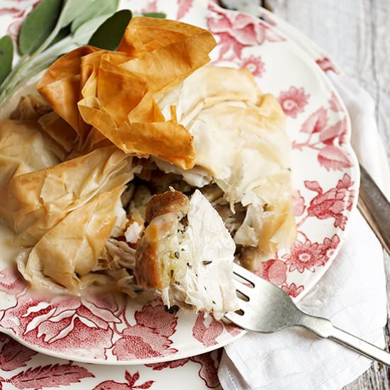 Turkey and Stuffing Phyllo Packets - Recipe photo by seasonsandsuppers