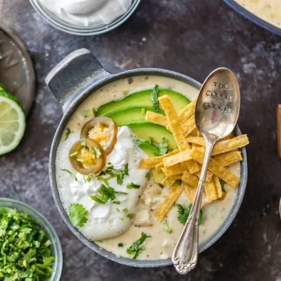 Creamy White Chicken Chili - Recipe photo by the cookie rookie